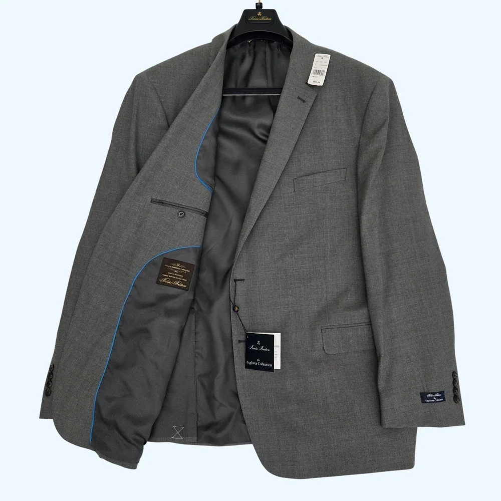 NEW Brooks Brothers Explorer Collection Wool Suit Jacket Blazer 48L Canonico